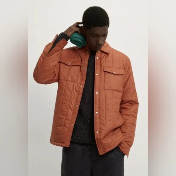 RARE High Quality Zara Man’s Quilted Shirt Jacket Shacket Pockets, lightweight L - Picture 2 of 13